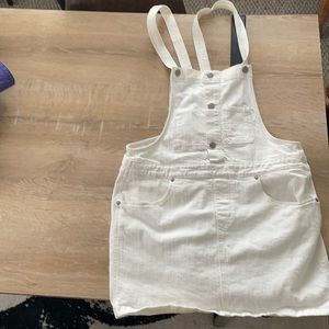 NWT Levi’s White Denim Skirt Overall Dress - size M